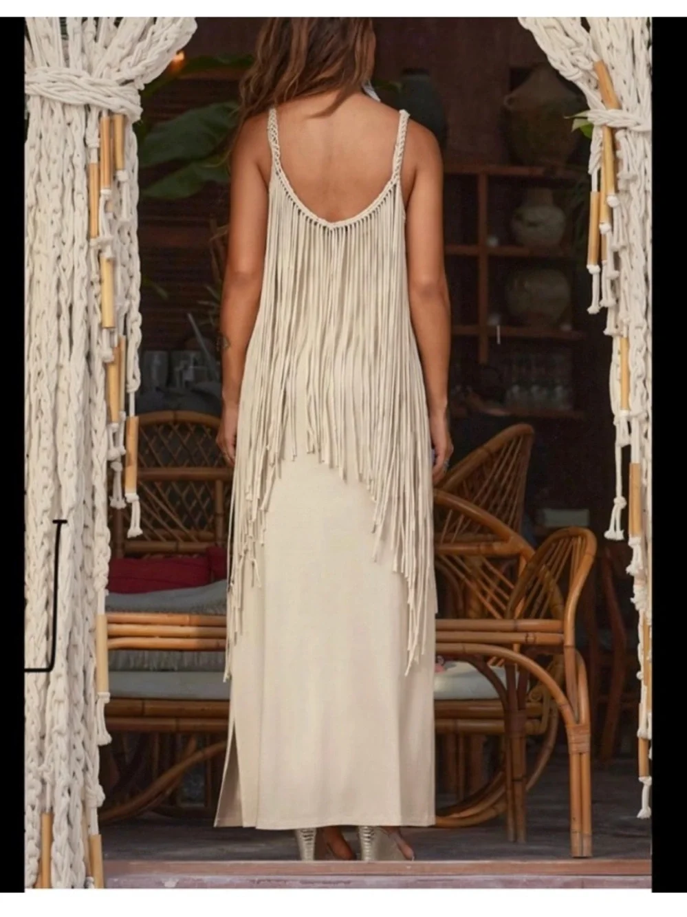 Boho fringe maxi dress - Picture 4 of 16